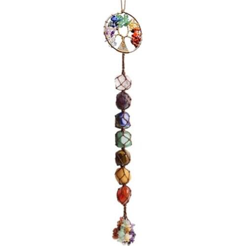 Christmas Decoration Supplies Feng Shui Hanging Ornament Healing Crystals Tree Of Life Chakra Stones