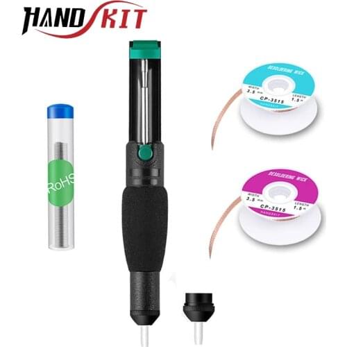 HANDSKIT Plastic Desoldering Pump Suction Tin Vacuum Soldering Iron Desolder Gun Soldering Sucker Pen Removal Hand Welding Tools