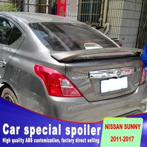 2011 to 2017 rear trunk roof spoiler high Tilt up model for nissan sunny by primer paint or DIY color stop light Spoilers