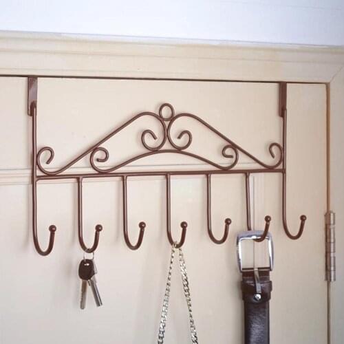 Bag Towel Coat Clothes Hat Over Door Hanger 5-Hook Kitchen Bathroom Hanging Rack Holder Door Wall Hangers