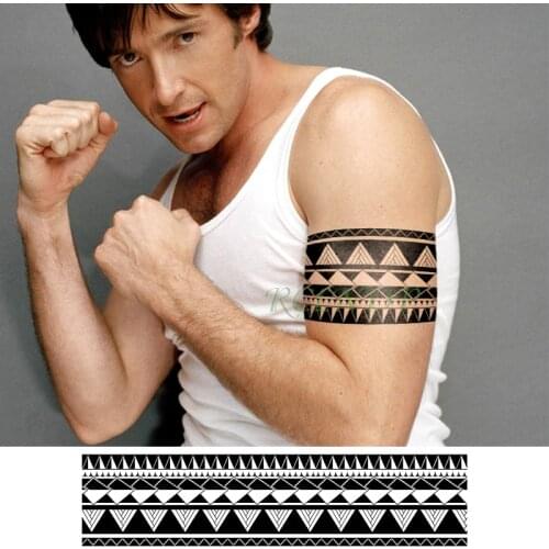 Waterproof Temporary Tattoo Sticker Triangle Line band Fake Tatto Personality Flash Tatoo Waist Arm Foot Tato for Girl Women Men