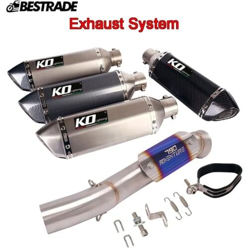 Motorcycle Exhaust System 51mm Muffler Tube Midsle Connect Link Pipe Stainless Steel Modified For 790 Adventure 2020-2021