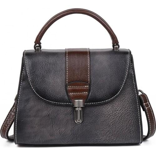 Female Retro Luxury Handbags 2021 Handmade Women Genuine Leather Handbag Ladies Hasp Cowhide Shoulder Crossbody Bags Sac A Main