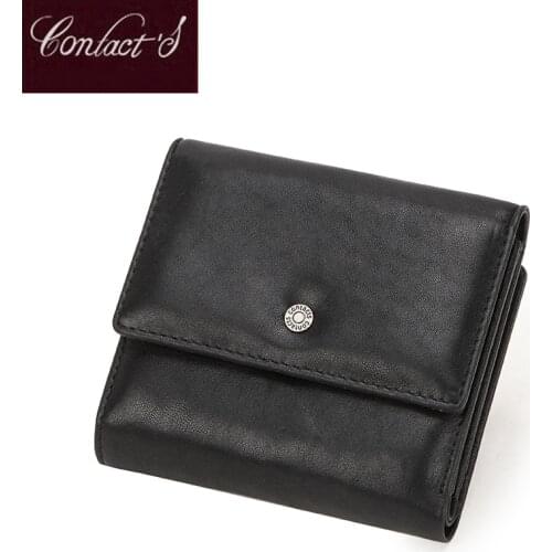 Contacts Genuine Leather Womens Wallet Small Female Rfid ID Card Holder Wallets Cow Leather Lady Money Bag Coin Purse Portfel