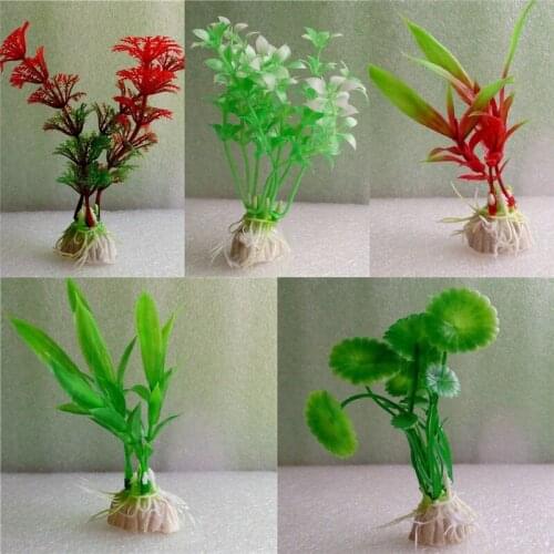 10 Pcs Mixed Styles Underwater Artificial Plants Aquarium Decoration Water Weeds Fish Tank Green Water Grass Decor Landscape