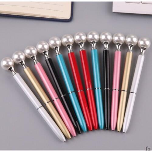100 Pcs Pearl Head Ballpoint Pen Advertising Pens Ball Pen Students Writing School Office Supplies