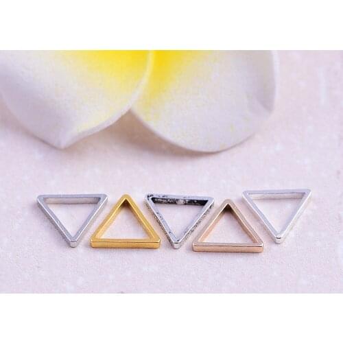 20pcs ZHU RU 8mm Triangle copper tube ring Pyramid ruler sandwich shape For Jewelry Making Finding DIY Hanging Ornaments