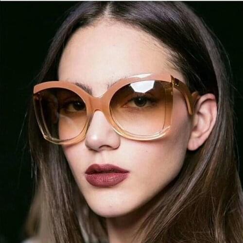 2021 New Fashion Luxury Women Sun Glasses Gradient Curved sunglasses Brand Designer Oversized frame Sunglasses Ladies UV400