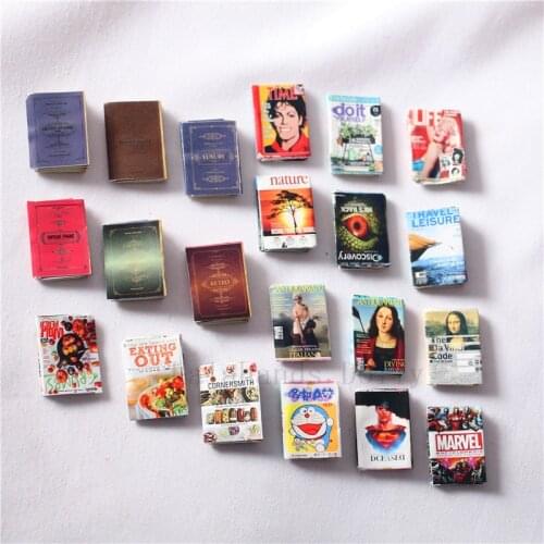 3pcs/set Mini Dollhouse Pocket Furniture Fittings Book BJD Scene Shooting Prop Comic Book Furniture Accessories