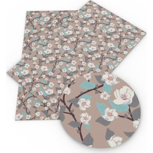 David accessories 20*33cm Flower Animal Printed Faux Synthetic Leather Fabric DIY Bow Bag Shoes Material Home Decoration,1Yc8307