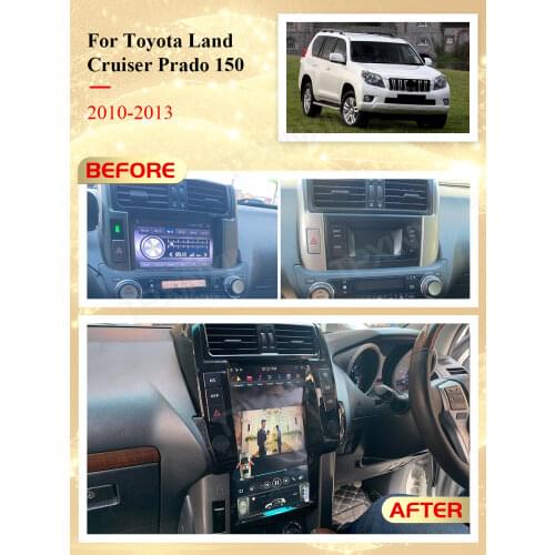 Carplay 2 Din Android 9 Tesla Multimedia Stereo For Toyota Land Cruiser Prado 150 2014 2015 2016 2017 GPS Navi Player Head Unit