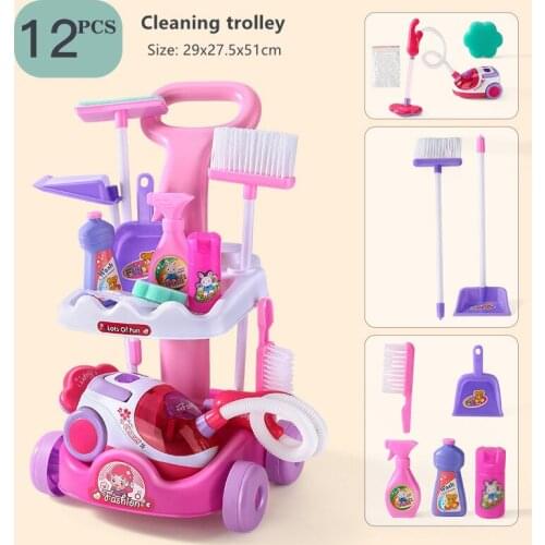 Simulation Vacuum Cleaner Cart Cleaning Dust Tools 1 Pcs/set Pretend Play Toy Baby Kids Play House Accessories Gift Toy
