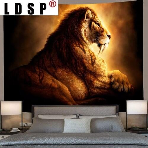 LDSP Home Blanket Decor Reggae Rasta Lion King Tapestry Abstract Volcano Tornado Wall Hanging Tapestries for Living Room Bedroom