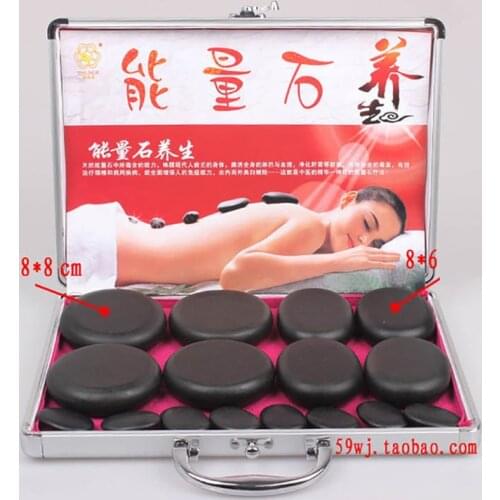 16pcs/set lava Natural Energy Massage stones massage stone hot spa rock basalt stone with heater box 110-240V