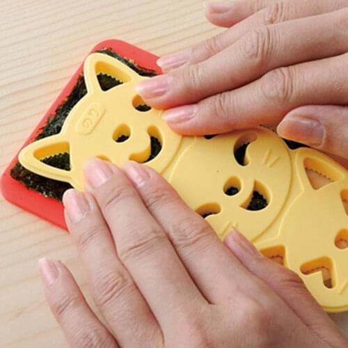 Cute Cartoon Cat Sushi Nori Rice Mold Decor Cutter Bento Maker Sandwich DIY Tools Kitchen Accessory Home Baking Nori Sushi Tool