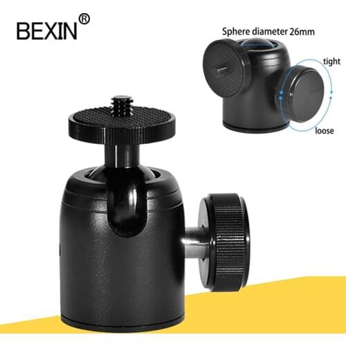 BEXIN Camera Mini Ballhead 360 Swivel Head Tripod Ball Head Stand Monopod Mount Adapter for DSLR Camera Tripod with 1/4 Screw