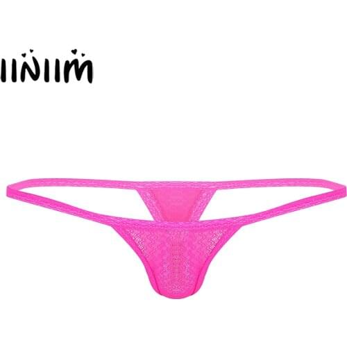 Mens Lingerie Gay Mini Panties Translucent Stretchy Jockstraps Male Wetlook See-through Tanga Hombre Sexy Underwear Underpants