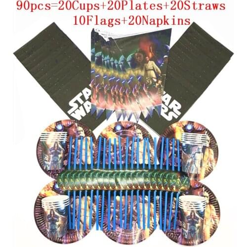 100pcs/90pcs Cartoon Star Wars Theme Cutlery Party Decoration Childrens Birthday Party Supplies Baby Shower Supplies Decoration