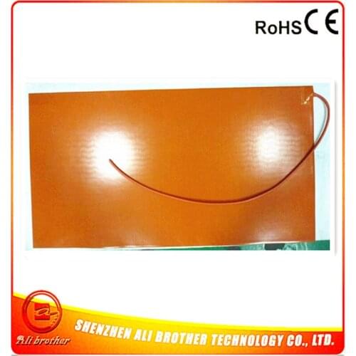 Silicone Rubber Heater of Tank for heating diesel 24v 800w 40"*20"(508*1016*1.5mm) 1000mm lead wire come out from short corner