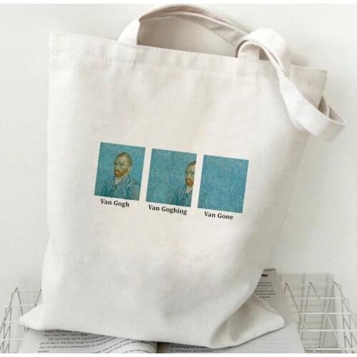 New Fangao Art Fine Printing Cloth Canvas Tote Bag Artistic Shopping Travel Wome Reusable Shoulder Shopper Bags