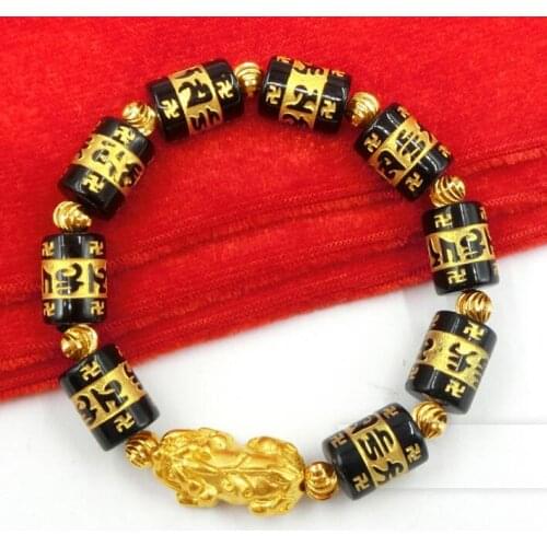 New product Gold color pixiu charm bracelet & bangles for women men couple pixiu bracelet Buddha jewelry
