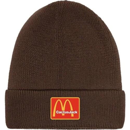 Travis Scott Cactus Jack I'M LOVIN IT Beanie Cotton Embroidery Winter Knitted Hat Skullies Coffee Cap Ski