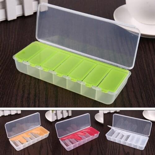 Portable 7 Compartments Travel Pill Box Medicine Drug Storage Container Case