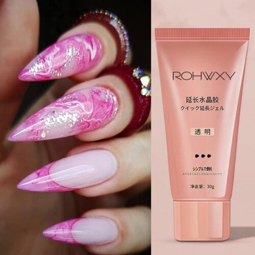 15/30ml Crystal Jelly Clear White Acrylic Nail Extension Gel Fast Building Gel for Nails Finger Extend Form Tips Manicure Tools