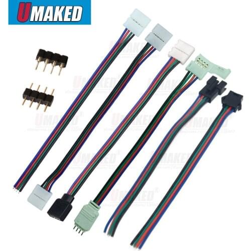 RGB LED Strip Connector 4pin 10mm Free Welding Power Connector T L Shape Chip Adaptor for 3528/5050 strip light