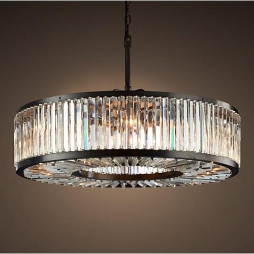 Modern Vintage Crystal Chandelier Lighting Pendant Hanging Light Ceiling Mounted Chandeliers Lamp for Home Hotel Villa Decor