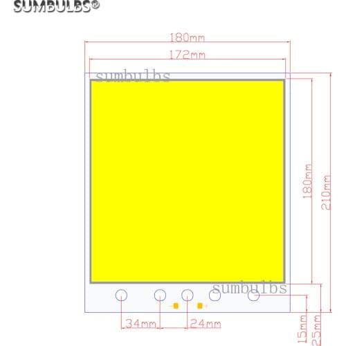 Super Bright Big COB LED Light Lamp Bulb 200W 12V Matrix Light Source 6500K Cool White DIY Outdoor Indoor 210*180mm
