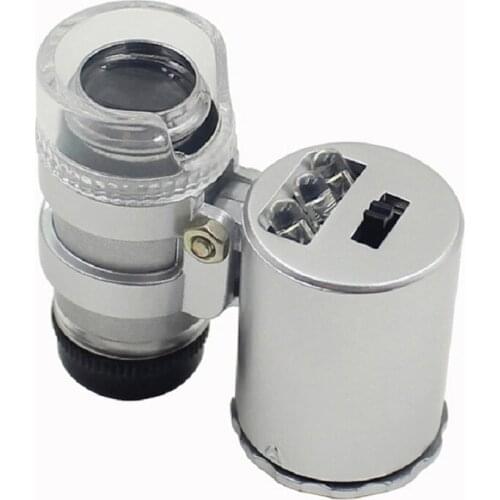 Magnifier Glasses LED UV light portable Jewelry loupe Magnifying Glass 9882W for currency detecting Antique jade identification