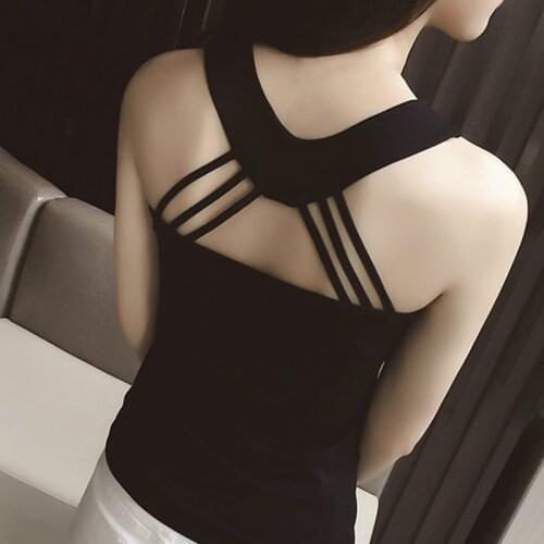 Women Back Cross Camisole Vest Strappy Tank Top Sleeveless Stretch Blouse Multipurpose Bottoming Shirt Casual Sexy Tank 936-076