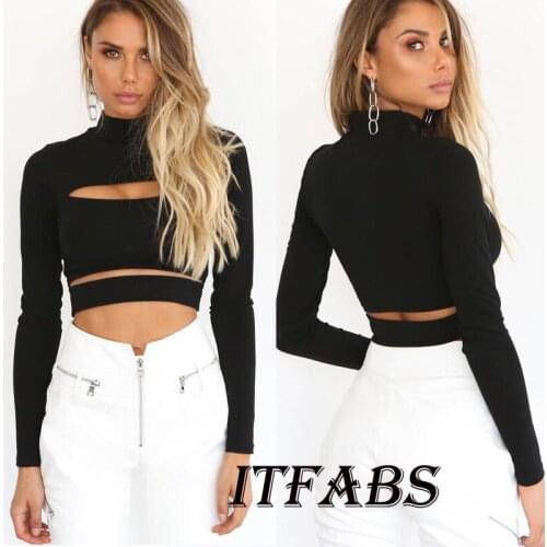 Women Autumn Clothes Black Solid Pullover Long Sleeve Slim T-Shirts Turtle Neck Ladies Summer Casual Fashion Tops one pieces