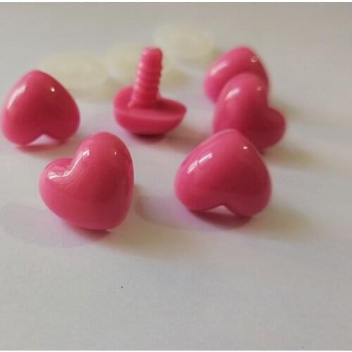 16x18mm new pink heart shape toy nose safety toy nose with hard washer for diy plush doll findings--40pcs/lot
