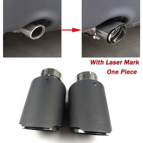 1X 63-76/89/101/114mm Universal Car Exhaust Tips Muffler Pipe Modified Matte Carbon Fiber Tube For Auto SUV Slip On