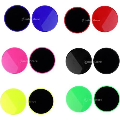 2 Pieces Fitness Core Sliders Double Sides Exercise Sliding Gliding Discs Use On Carpet or Hardwood Floors Black Green Pink