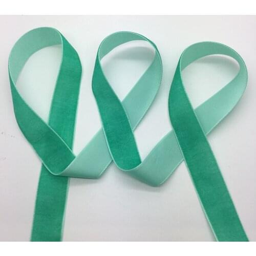 3 yards/lot 3/4"(20mm)Wide Cyan Velvet Ribbon Headband Clips Bow Wedding Decoration
