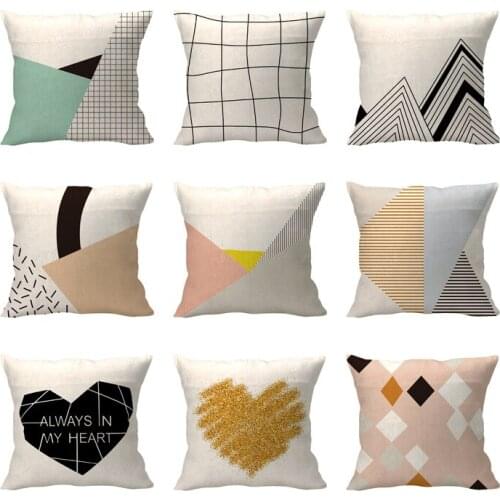 5pcs wholesale Simple geometric digital printing with pillow cover,bedroom sofa by pillow case,peach skin plush pillow case