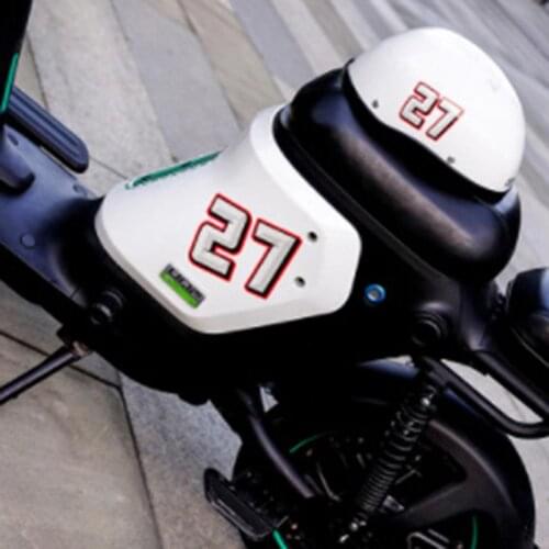 Car Styling and Decals Three-dimensional Realistic Arabic Numerals Motorcycle Head Body Racing Track Helmet Stickers Reflective