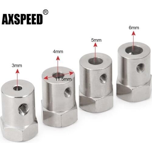 AXSPEED Stainless Steel Couplings Universal Boat Cardan Joint Coupler Shaft for 1/10 Model Car Motor Upgrade Parts Accessories