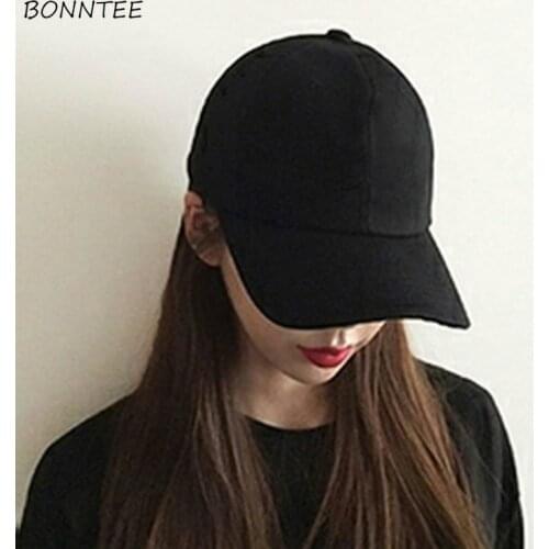 Baseball Caps Women Korean Style Adjustable Hip Hop Unisex Solid Casual Womens Fashionable Simple All Match Sunshade Hats Trendy