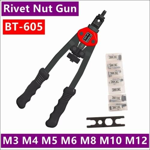 BT - 605 Manual Pull Rivet Nut Gun Riveting Tools M3 / M4 / M5 / M6 / M8 / M10 / M12