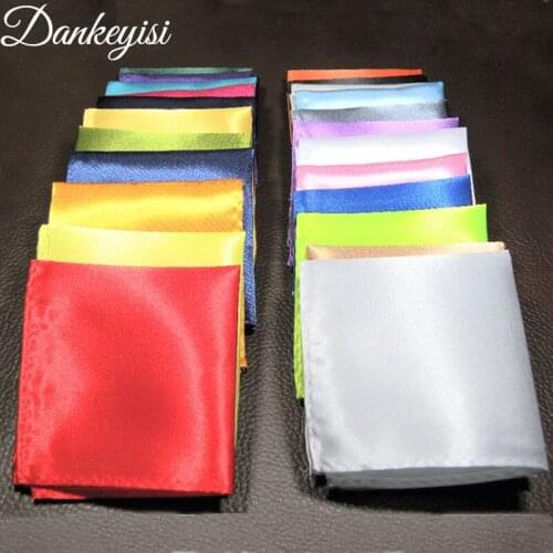 DANKEYISI Wholesale Handkerchief for Bussiness Wedding Solid Color Mens Handkerchief Groomsmen Men Pocket Square Hanky Party