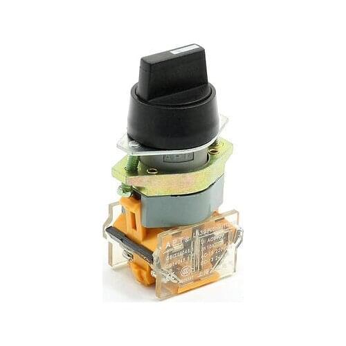 DC 24V 6A DPST 4 Pin 3-Position Selector Self-Locking Push Button Switch