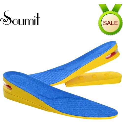Soumit 2-Layer Invisible Height Increase Lift Heels Inserts Sports Shoes Insoles for Men Women Air Cushion Taller Insoles Pads