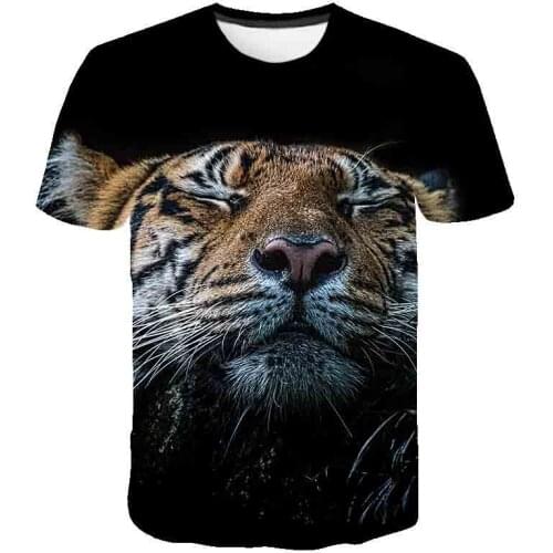 Animal Tiger 3d Printed Mens And Womens T shirt Breathable Hip-hop Tshirt For Men Fashion Casual O-neck Loose Kids Clothing