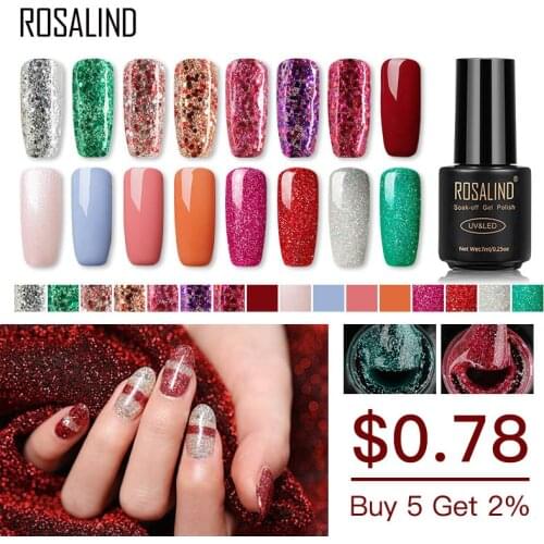 ROSALIND Hybrid Gel Nail Polish Semi Permanent Nail Art All For Manicure Set UV Nails Gel Polish Varnish gel lak Base Top Coat
