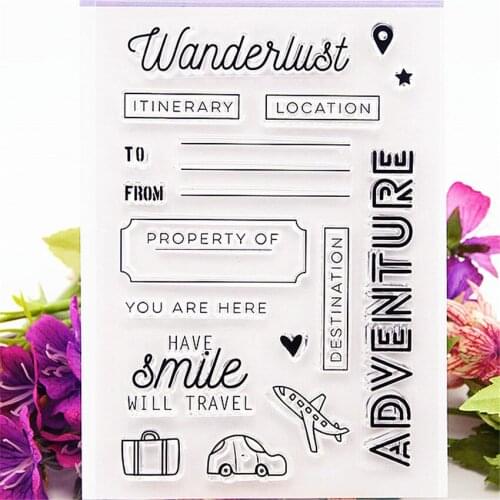 Hot selling Travel diary transparent clear stamp / silicone seal roller stamp DIY scrapbook album / card production