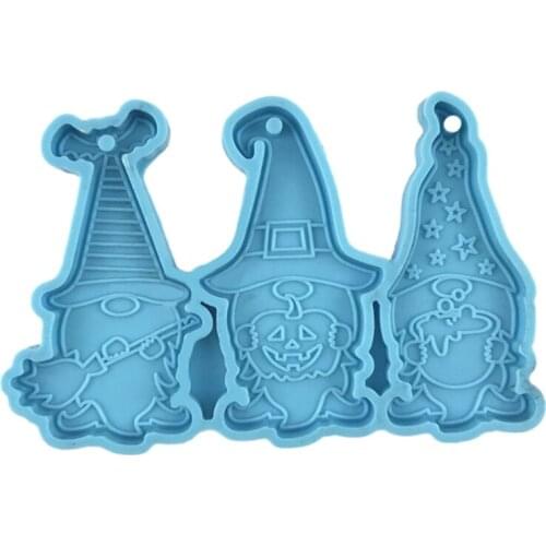 Halloween Gnomish Keychain Epoxy Resin Mold Dwarf Doll Pendant Silicone Mould N2UE
